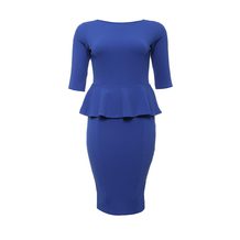 Just Joan  PEPLUM PENCIL DRESS IN TEXTURE